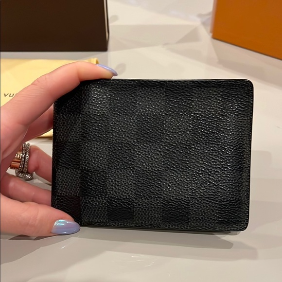 💯 authentic Louis Vuitton damier graphite graphite canvas men’s multiple wallet - Picture 2 of 14